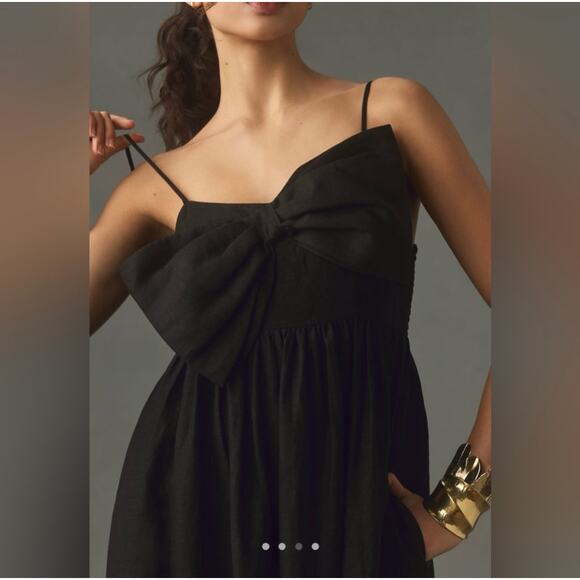 MSRP $198 | NEW Anthropologie Hutch Linen Bow Jumpsuit Size XS-S | SAME DAY SHIP - Picture 1 of 7